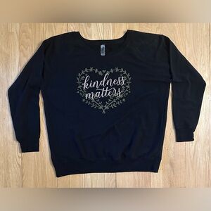 Kindness Matters Lightweight Crewneck Graphic Pullover Sweatshirt, Women’s 1X